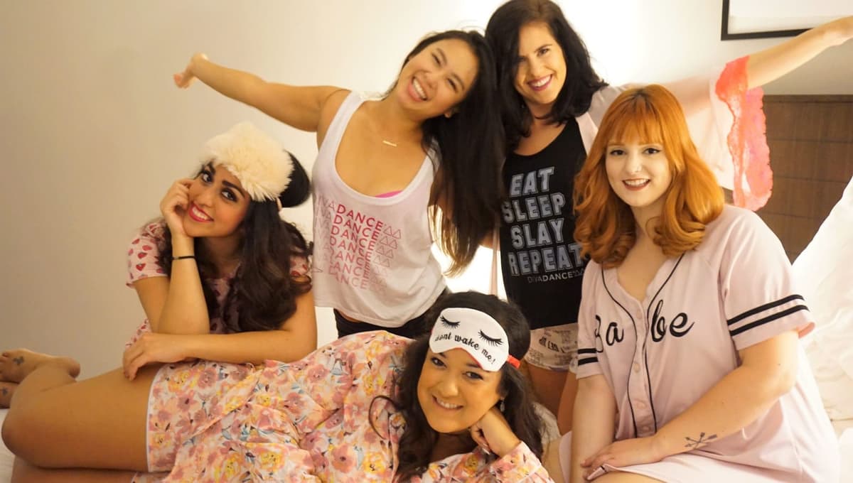 Dancers sharing a room at Slaycation
